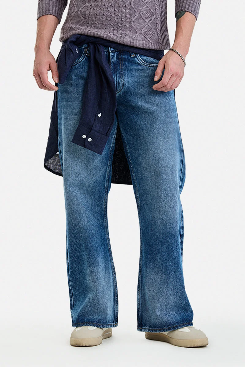سنيتش Flared Fit Denim Jeans